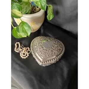 Shannon Godinger Silver Plated Heart Jewelry Trinket Box